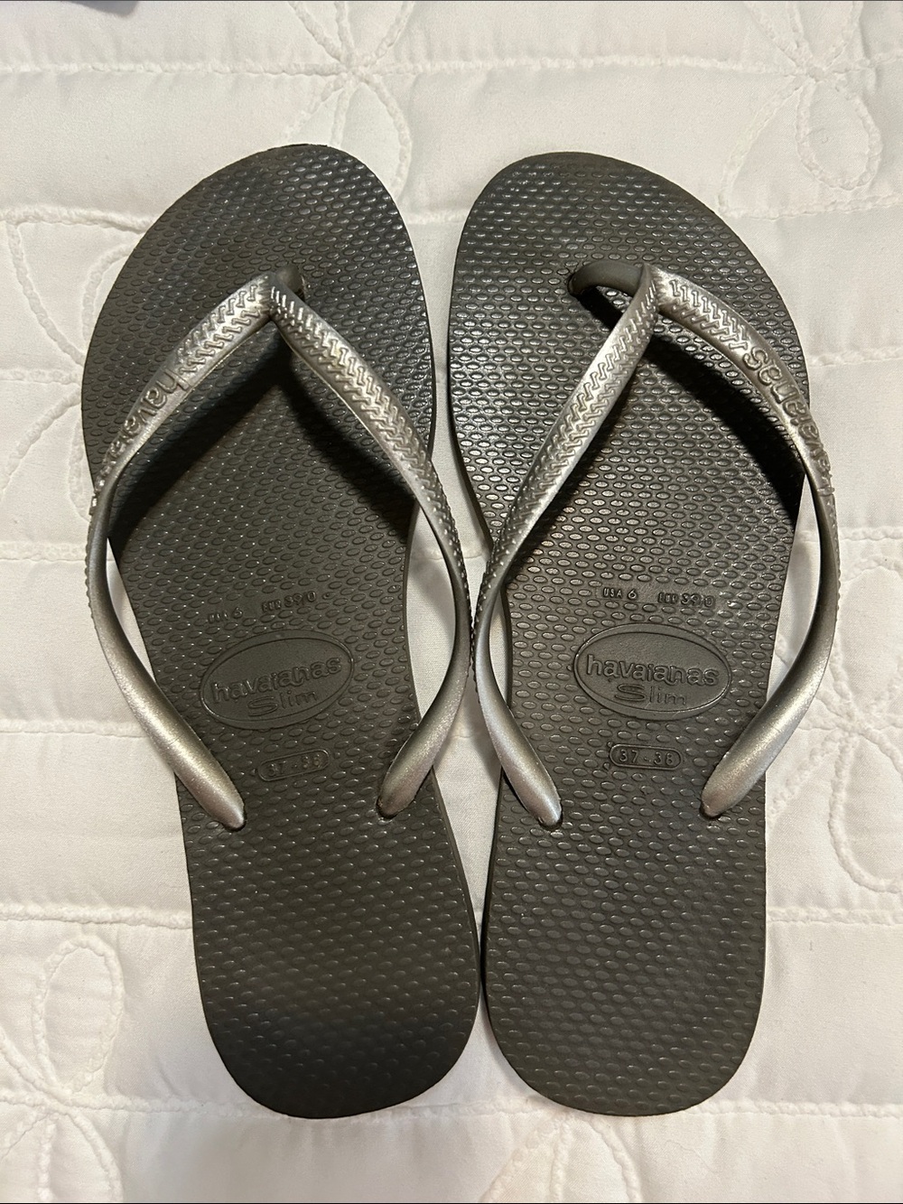 Havaianas slim silver thong